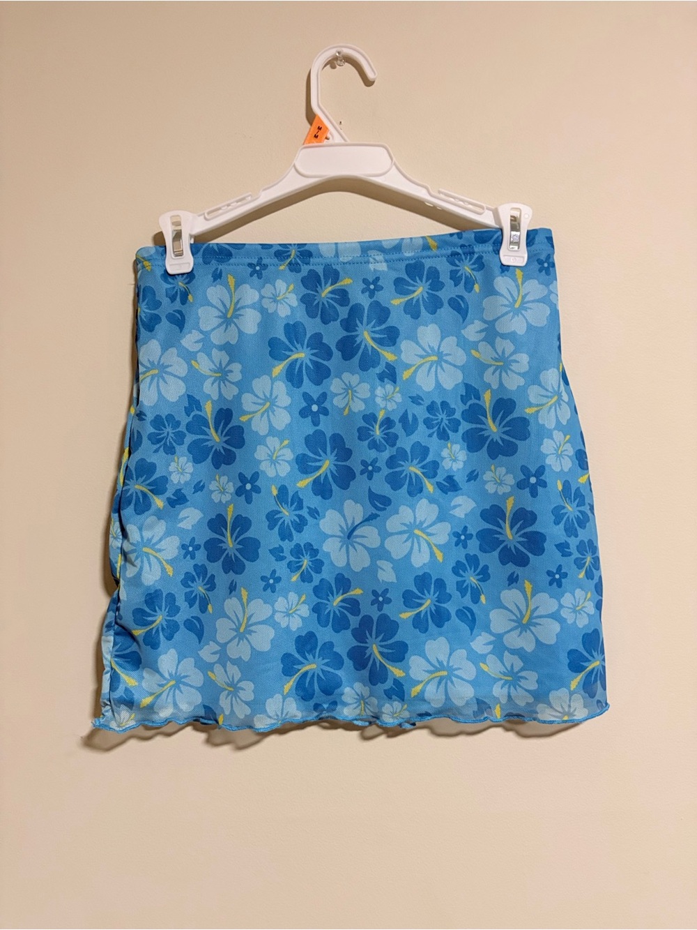 SHEIN Blue Floral A-Line Mini Skirt